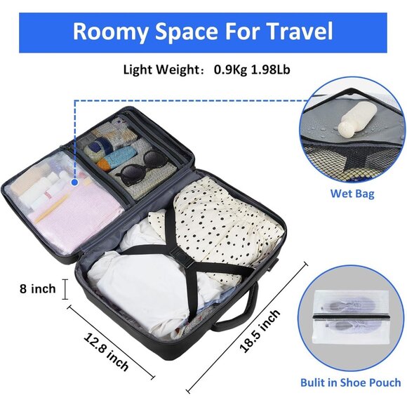 Taygeer Women's Black Travel Backpack Carry On 15.6inch Laptop Backpack - Picture 3 of 10